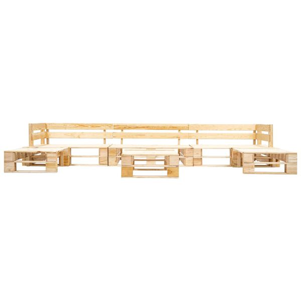 vidaXL 6-cz. zestaw ogrodowy, palety z drewna, naturalny