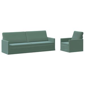 vidaXL Zestaw Sof 2 pcs Zielony morski Welur