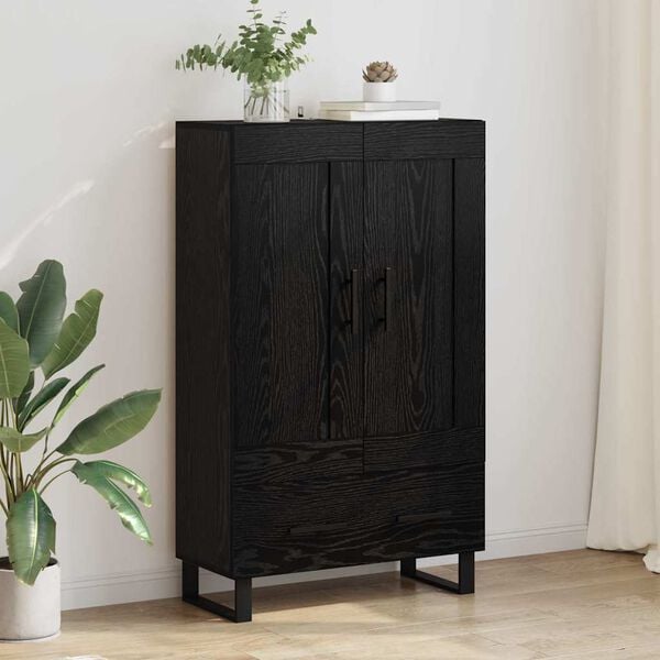 vidaXL Highboard Czarny Dąb 69,5 x 31 x 115 cm Materiał drewnopochodny