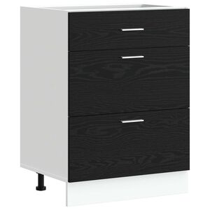 vidaXL Szafka kuchenne podstawowa Czarny Dąb 60 x 46 x 81,5 cm