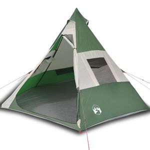 vidaXL Namiot turystyczny, tipi, 7-os., zielony, wodoszczelny