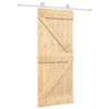 vidaXL Drzwi przesuwne 85 x 210 cm Lite Drewno Sosnowe (Nieobrobione)