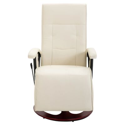 vidaXL Fotel masujący, biały, sztuczna skóra