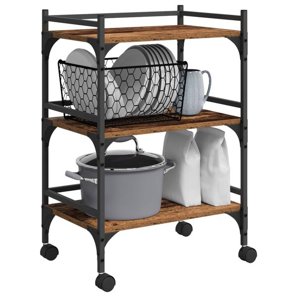 vidaXL W&oacute;zek Kuchenny Stare drewno 50 x 35 x 75.5 cm