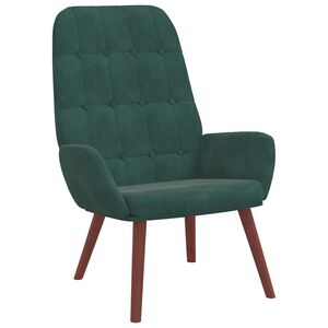vidaXL Fotel, ciemnozielony, obity aksamitem