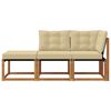 vidaXL Modułowa sofa na zewnątrz 3 Sztuka Naturalny i Beżowy