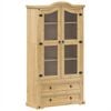 vidaXL Witryna Corona, 99x43x187 cm, lite drewno sosnowe