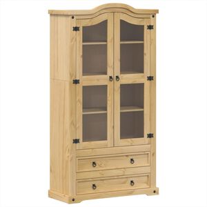 vidaXL Witryna Corona, 99x43x187 cm, lite drewno sosnowe