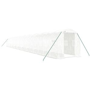 vidaXL Szklarnia ze stalową ramą, biała, 40 m&sup2;, 20x2x2 m