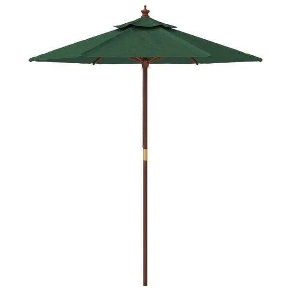 vidaXL Parasol ogrodowy na drewnianym słupku, zielony, 196x231 cm