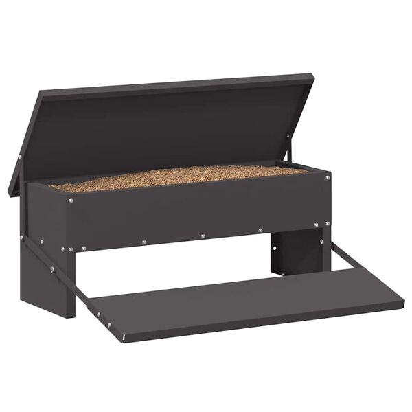 vidaXL Karmnik na pedały dla kur Czarny 48,5 x 39,5 x 19 cm