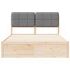 vidaXL Ramka ł&oacute;żka z tapicerowanym wezgłowiem Jasnoszary 140 x 190 cm