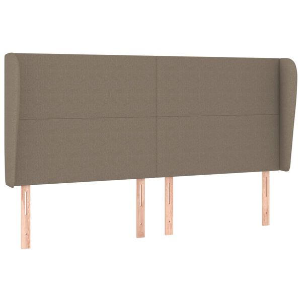 vidaXL Zagł&oacute;wek uszak, taupe, 203x23x118/128 cm, tkanina