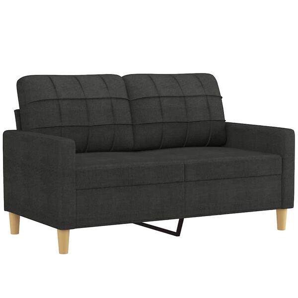 vidaXL Sofa 2-osobowa, czarna, 120 cm, tapicerowana tkaniną