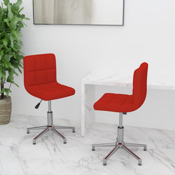 vidaXL Obrotowe krzesła stołowe, 2 szt, winna czerwień, sztuczna sk&oacute;ra