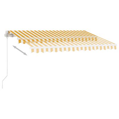 vidaXL Ręcznie zwijana markiza z LED, 300 x 250 cm, żółto-biała