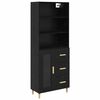 vidaXL Highboard Czarny Dąb 69,5 x 32,5 x 180 cm Drewno inżynieryjne