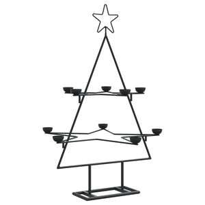 vidaXL Metalowa choinka świąteczna, do dekoracji, czarna, 75 cm
