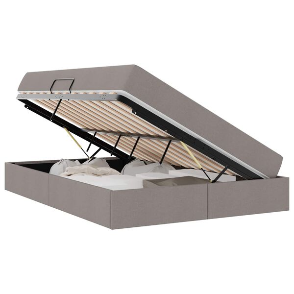 vidaXL Ł&oacute;żko z miejscem na przechowywanie i materacem Ciemnoszary