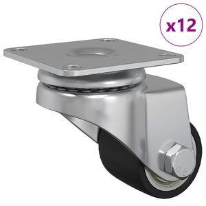 vidaXL W&oacute;zek 12 pcs Srebrny 50 mm nylon