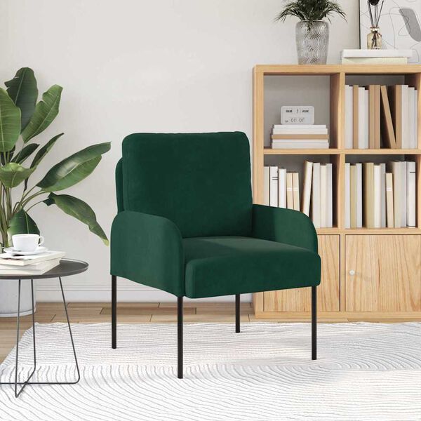 vidaXL Kanapy z poduszką 55cm Ciemna zieleń sklejka