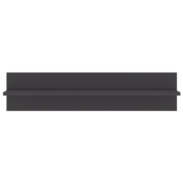 vidaXL Półki ścienne, 2 szt., wysoki połysk, szare, 80x11,5x18 cm