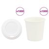 vidaXL Papierowe kubki z pokrywkami, 1000 szt., 4oz, 100ml