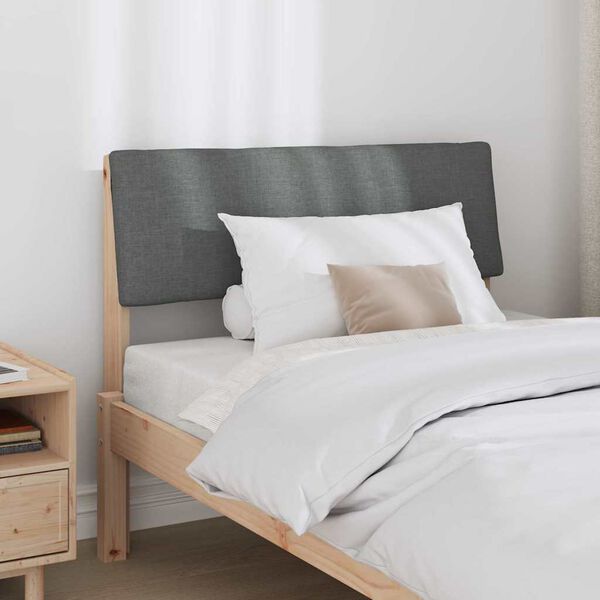 vidaXL Tapicerowane wezgłowie Ciemnoszary 100 cm Lite drewno sosnowe