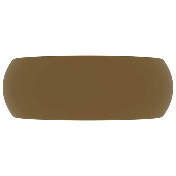 vidaXL Luksusowa, okrągła umywalka, matowy kremowy, 40x15 cm, ceramika