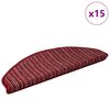 vidaXL Samoprzylepne maty na schody 15 pcs Czerwony 65 x 21 x 4 cm