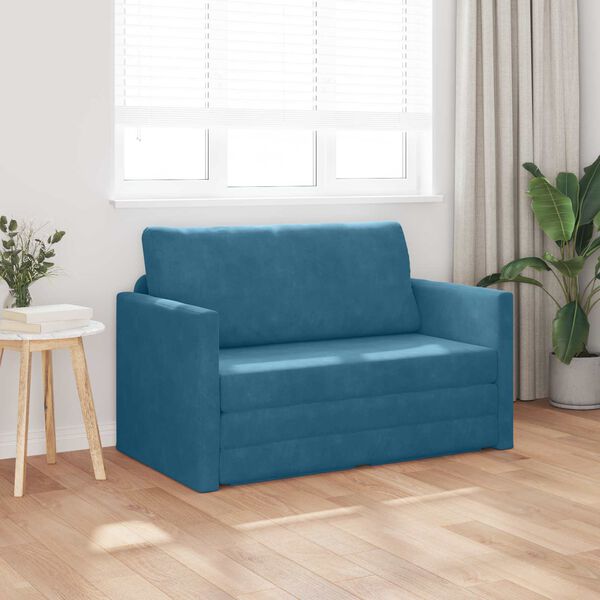 vidaXL Sofa Bed 110cm Niebieski Aksamit