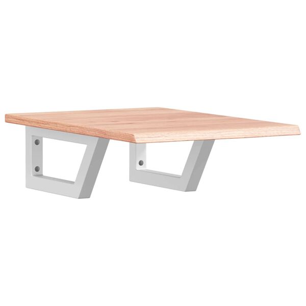 vidaXL P&oacute;łka ścienna pod umywalkę, stal i lite drewno dębowe