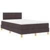 vidaXL Ł&oacute;żko z sprężyną LED Ciemny brąz 120 x 200 cm tkanina