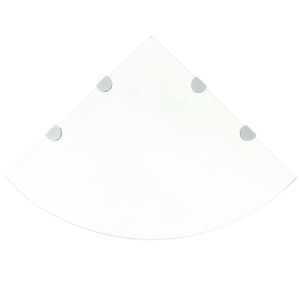 vidaXL Szklana p&oacute;łka narożna z chromowanymi wspornikami, 45x45 cm