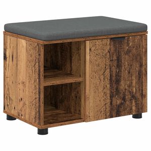 vidaXL Ławka w przedpokoju z poduszką Stare drewno 60 x 38 x 46 cm