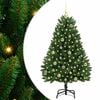 vidaXL Sztuczna choinka z zawiasami 150 LED zielony 150 cm PVC i stal