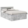 vidaXL Ramka ł&oacute;żka Betonowy szary 150 x 200 cm Drewno inżynieryjne
