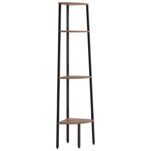 vidaXL P&oacute;łka narożna 4-poziomowa, ciemnobrązowa i czarna, 45,5x31,5x150 cm