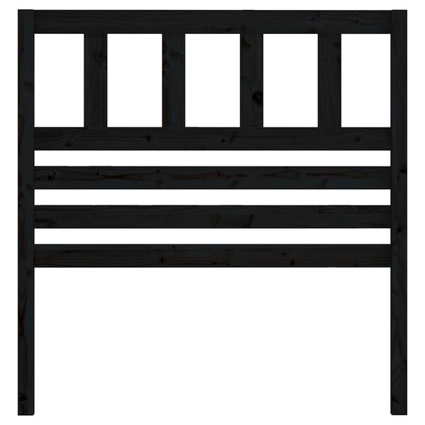 vidaXL Wezgłowie ł&oacute;żka, czarne, 106x4x100 cm, lite drewno sosnowe