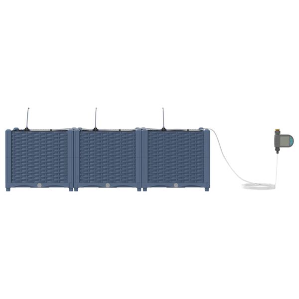 vidaXL Doniczka ogrodowa 3 pcs Szary 120 x 40 x 37,5 cm