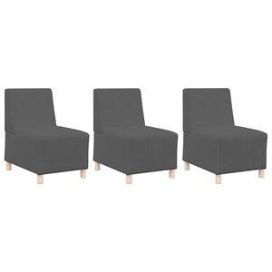 vidaXL Modułowa sofa bez podłokietnik&oacute;w 3 pcs Ciemnoszary
