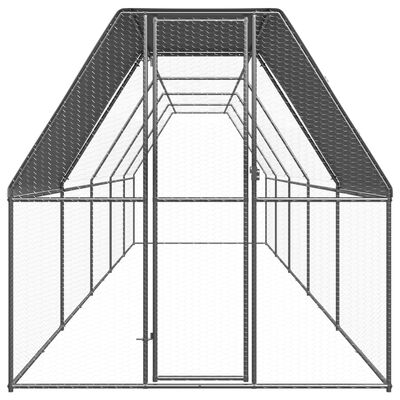 vidaXL Klatka zewnętrzna dla kurcząt, 2x10x2 m, stal galwanizowana