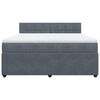 vidaXL Ł&oacute;żko kontynentalne z materacem, ciemnoszare, 180x200cm aksamit