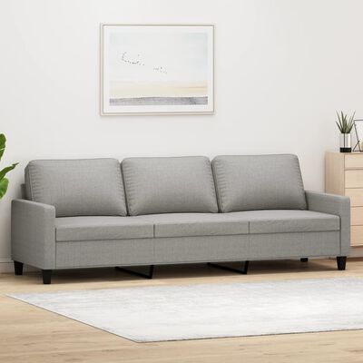vidaXL Sofa 3-osobowa, jasnoszara, 210 cm, tapicerowana tkaniną