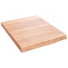 vidaXL P&oacute;łka, brązowa, 40x50x(2-4) cm, lakierowane lite drewno dębowe