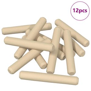 vidaXL Drewniane kołki 12 pcs Brązowy &Oslash;8 x 50 mm Lite drewno