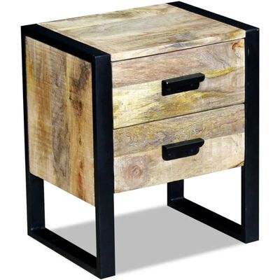 vidaXL Stolik boczny z 2 szufladami, drewno mango, 43x33x51 cm