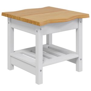 VidaXL Stolik boczny EKAI Biały 50 x 50 x 45,5 cm Lite drewno sosnowe