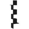 vidaXL Narożna p&oacute;łka ścienna, czarna,32x32x127,5 cm, płyta wi&oacute;rowa