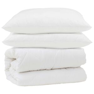 vidaXL Zestaw kołder z poduszką 3 pcs Biały Mikrofibra i Puch